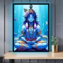 Krishna Meditating Anime Art LED Glow Frame