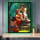 Lord Ram, Sita, Laxman Anime Art – Acrylic Slim LED Glow Frame