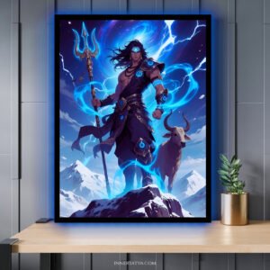 Shiva with Nandi & Trident LED Glow Frame Inner Tatva