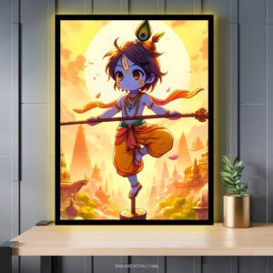Innocent Kanha Balancing on One Leg Anime Art - Acrylic Slim LED Glow Frame