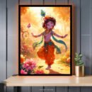 Krishna Dancing in the Forest Anime Art – Acrylic Slim LED Glow Frame