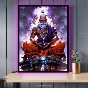 Ved Vyasa Chanting Anime Art - Acrylic Slim LED Glow Frame